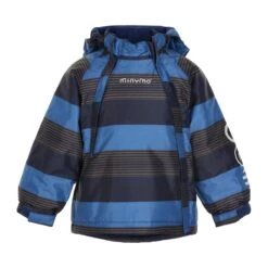 Minymo Winterjacke Le93 Doppelzipper Pavement Blau Gestreift