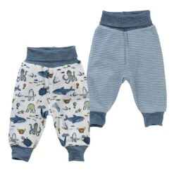 People Wear Organic Baby Spielhose Wendehose Weiß Unterwasserwelt