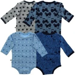 Pippi Langarm Body Traktor & Sterne Blau 4er Pack Baumwolle -Babybekleidungs Geschäft 3819 725 d1 1280x1280