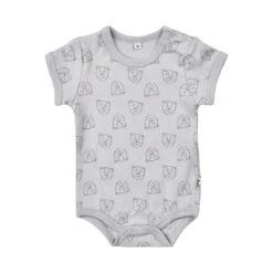 Pippi Kurzarm Body Grau/weiß Streifen & Wald Tiere 4er Pack Baumwolle -Babybekleidungs Geschäft 3820 190 1280x1280