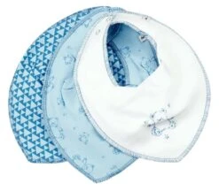 Pippi Baby Halstücher 3er Set Lätzchen Bär Hellblau/weiß