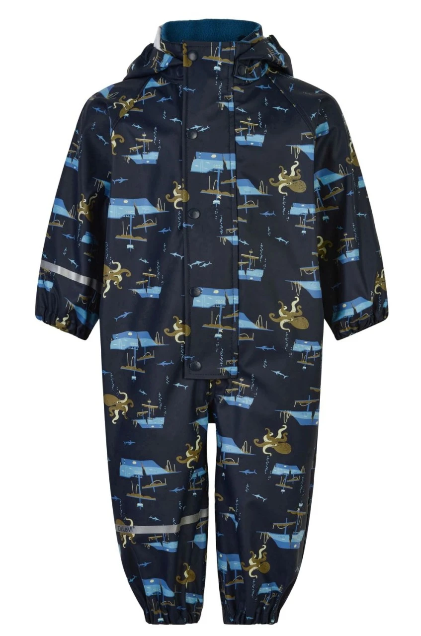 Celavi Regenoverall Blau Oktopus Einteiler 3 Celavi Regenoverall Blau Oktopus Einteiler