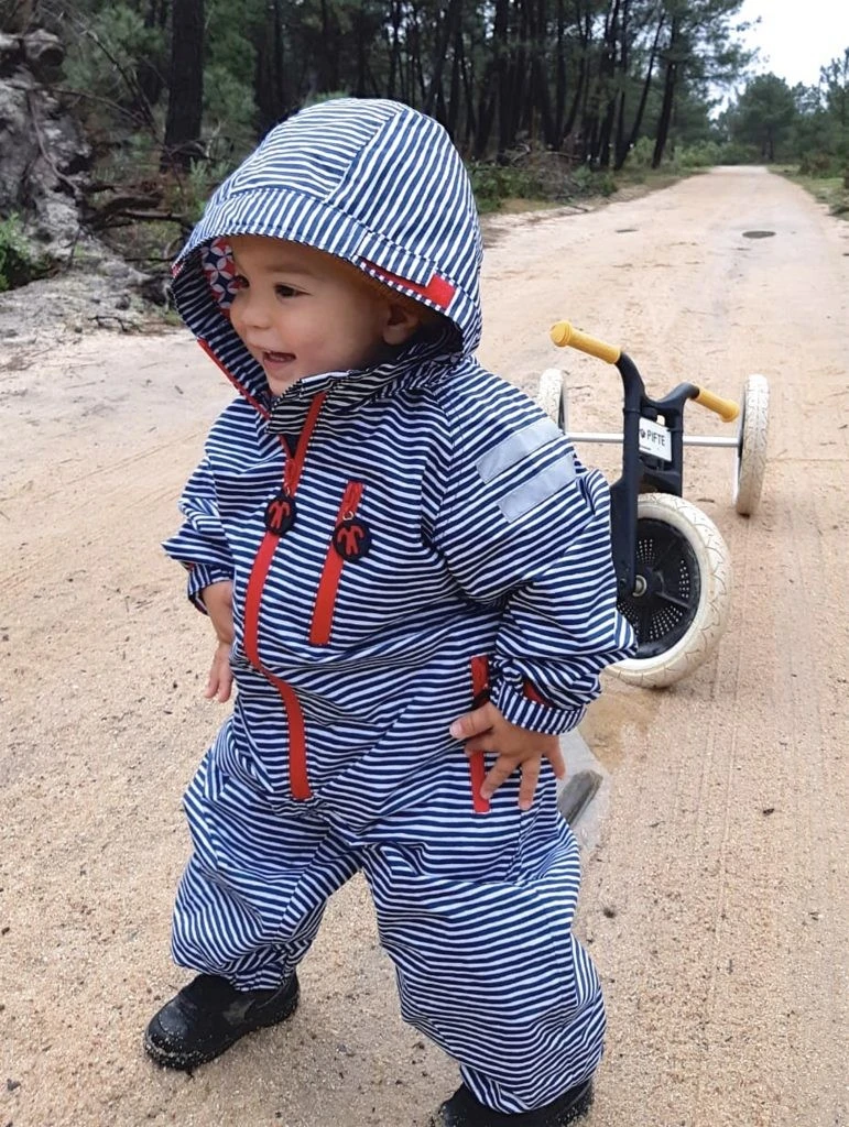 Ducksday Regenanzug Flicflac Regenoverall Blau/weiß 7 Ducksday Regenanzug Flicflac Regenoverall Blau/weiß – Bild 5