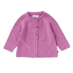 Baby Mädchen Strickjacke Pink Melange Bio-Baumwolle