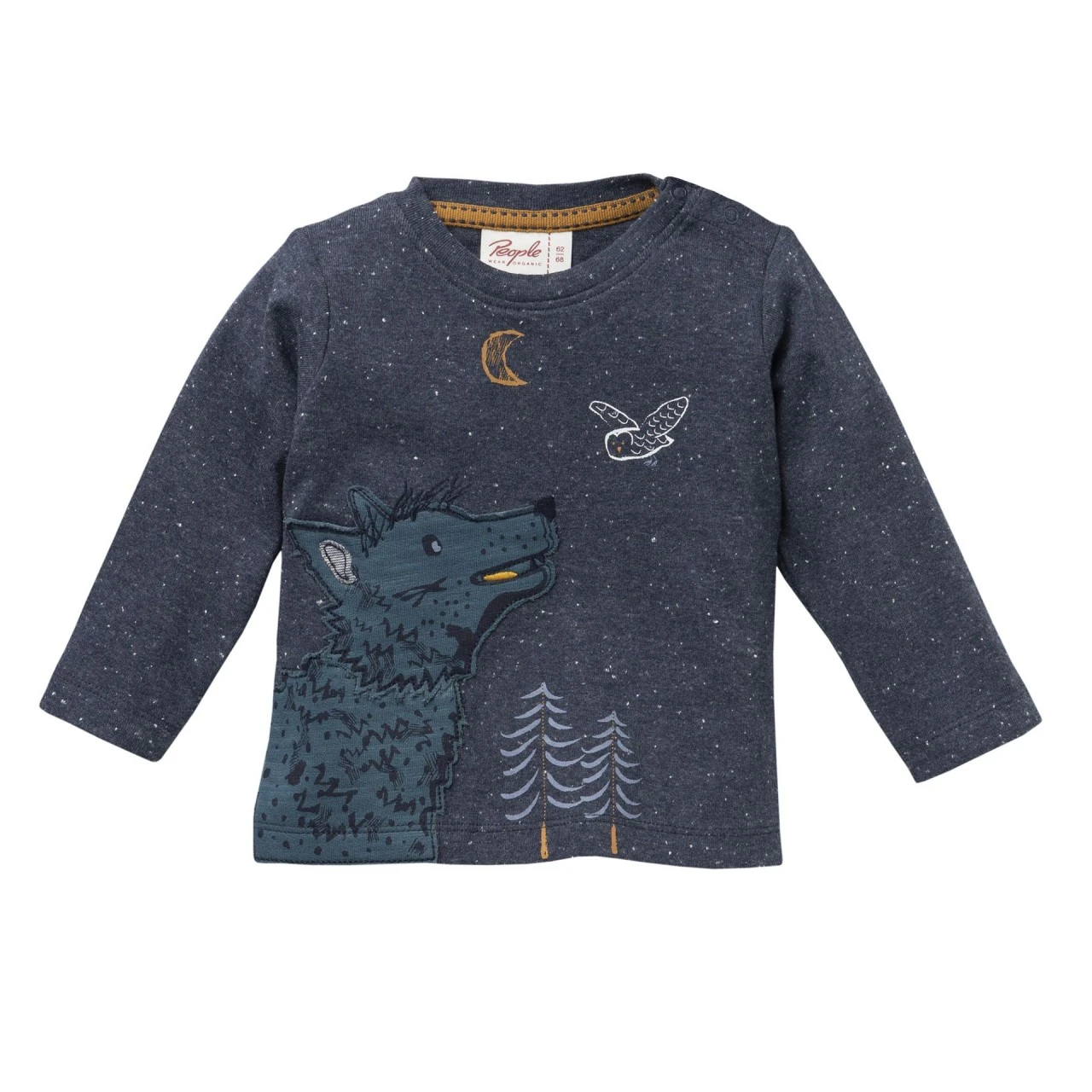 People Wear Organic Langarmshirt Wolf Dunkelblau Melange 3 People Wear Organic Langarmshirt Wolf Dunkelblau Melange