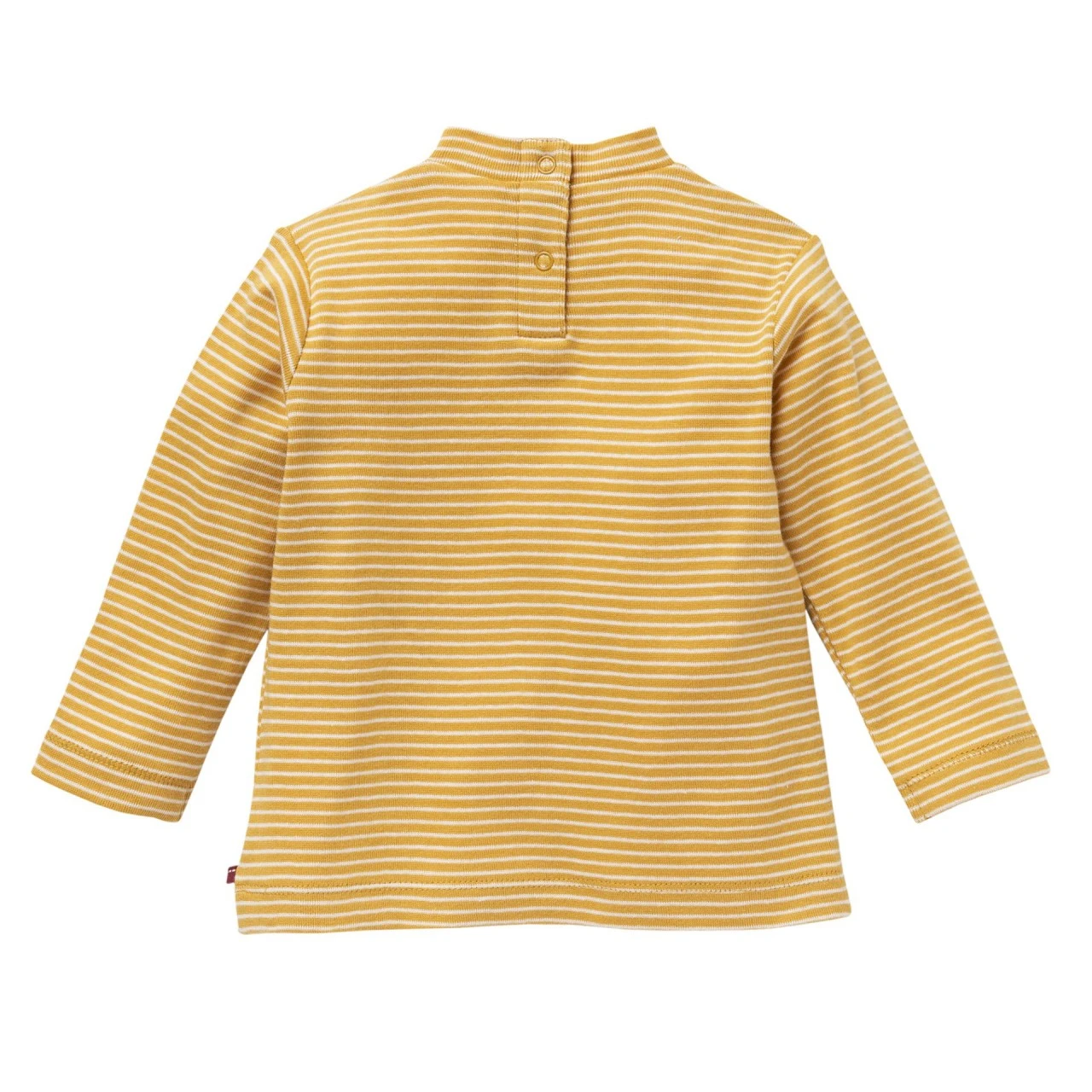 People Wear Organic Langarm Ringelshirt Stehkragen Senfgelb 4 People Wear Organic Langarm Ringelshirt Stehkragen Senfgelb – Bild 2