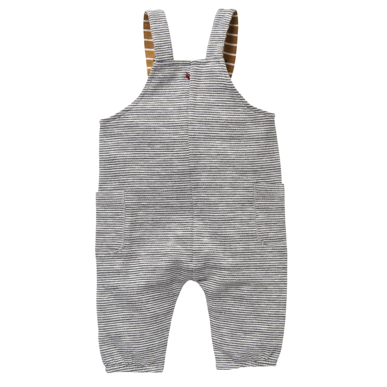 People Wear Organic Latzhose Kieselgrau Geringelt Bär Sweat-Pants 4 People Wear Organic Latzhose Kieselgrau Geringelt Bär Sweat-Pants – Bild 2