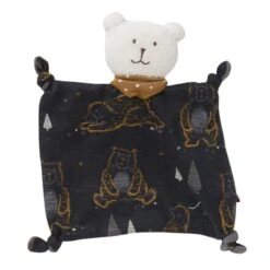 People Wear Organic Schmusetuch Bär Anthrazit Biobaumwolle