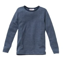 People Wear Organic Langarmshirt Wolle-Seide Geringelt