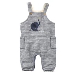 People Wear Organic Latzhose Geringelt Blau Elefant Sweat-Pants