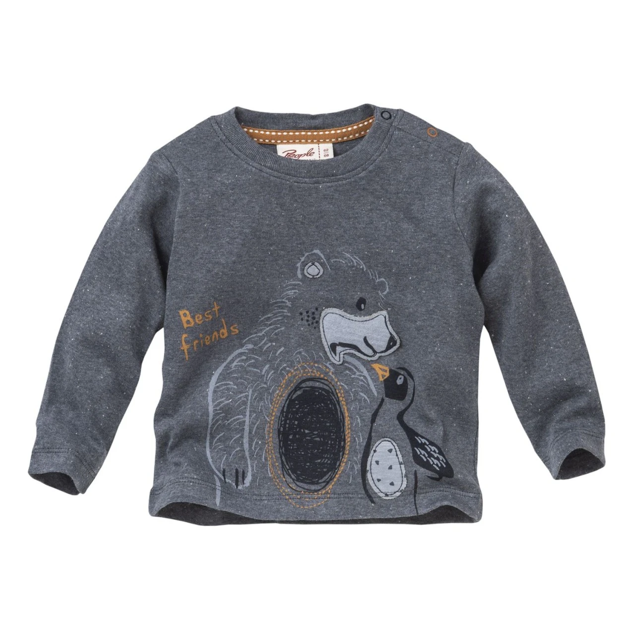 People Wear Organic Langarmshirt Best Friends Rauchblau 3 People Wear Organic Langarmshirt Best Friends Rauchblau