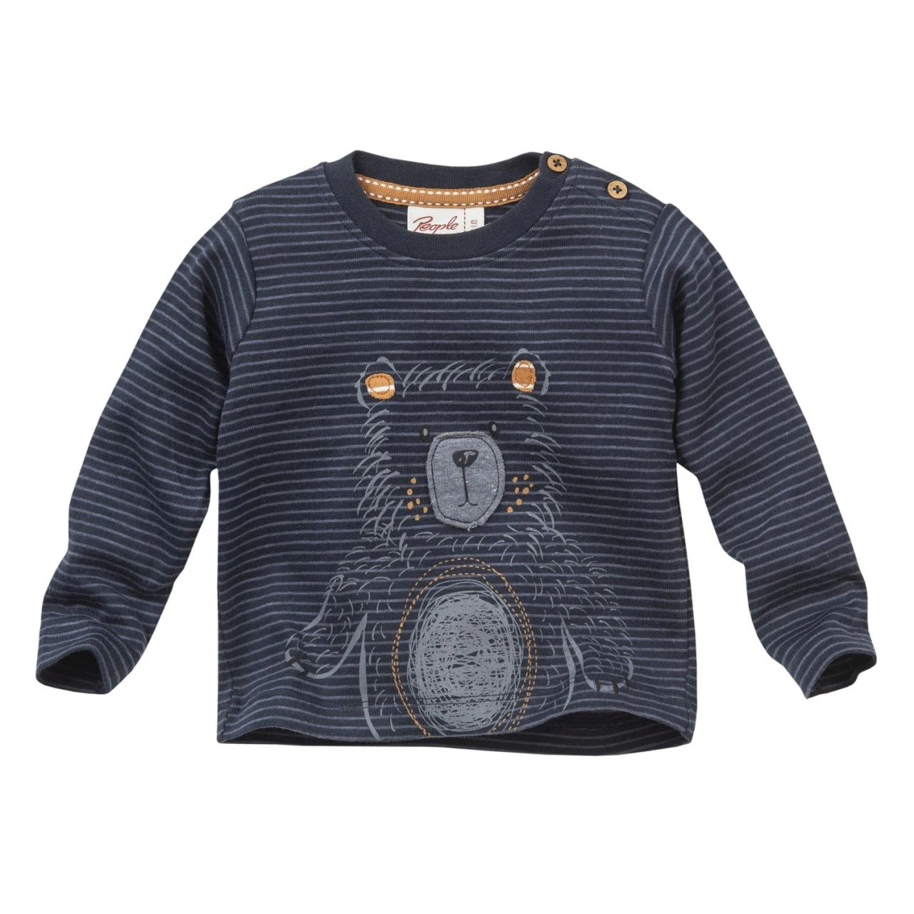 People Wear Organic Langarmshirt Bär Dunkelblau Geringelt 3 People Wear Organic Langarmshirt Bär Dunkelblau Geringelt