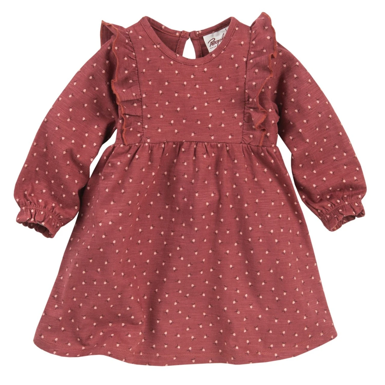 People Wear Organic Mädchenkleid Dunkelrot Beeren Langarm 3 People Wear Organic Mädchenkleid Dunkelrot Beeren Langarm