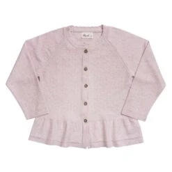 People Wear Organic Mädchen Strickjacke Ajour Rosa Bio-Baumwolle