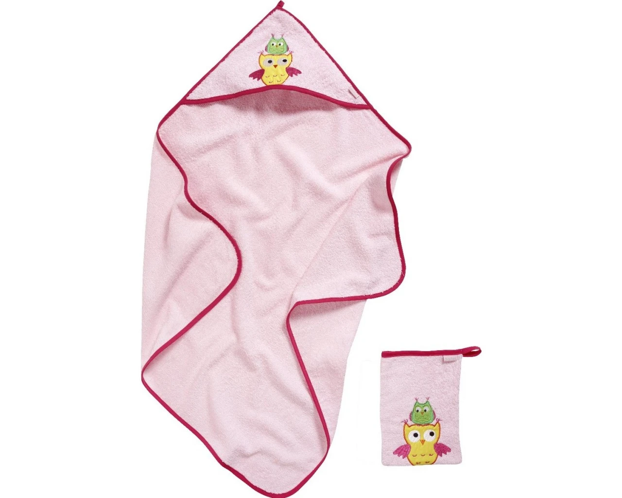 Playshoes Geschenkset Rosa Eule Kapuzen Badetuch + Waschhandschuh Ökotex100 3 Playshoes Geschenkset Rosa Eule Kapuzen Badetuch + Waschhandschuh Ökotex100