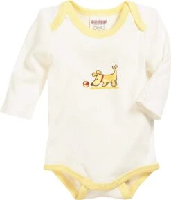 Schnizler Baby Langarmbody Hundchen Gelb/weiß 3er Pack -Babybekleidungs Geschäft body weiss gelb hund 1280x1280