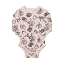 Celavi Baby Wollbody Apricot Rosa Mit Heißluftballons