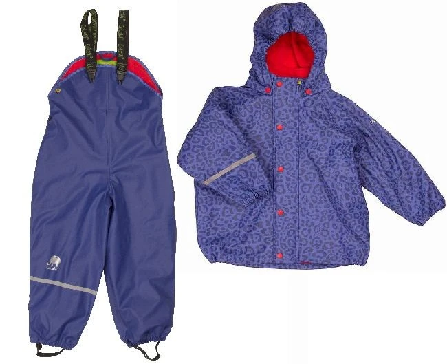 CeLaVi Thermo Regenset Navy Purple Leopard Zweiteiler Mit Fleecefutter 3 CeLaVi Thermo Regenset Navy Purple Leopard Zweiteiler Mit Fleecefutter