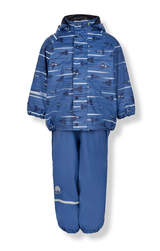 CeLaVi Thermo Regenhose + Regenjacke Kombi Winter Regenanzug Rakete Blau 3 CeLaVi Thermo Regenhose + Regenjacke Kombi Winter Regenanzug Rakete Blau