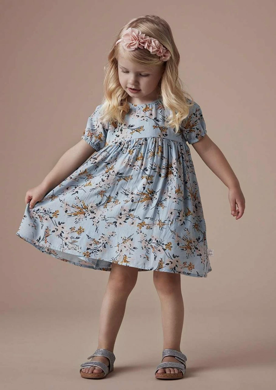 Creamie Kleid Himmelblau Flowers 4 Creamie Kleid Himmelblau Flowers – Bild 2