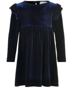 Creamie Mädchen Kleid Samt Dunkelblau