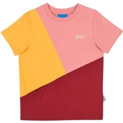 Finkid ANKKURI T-Shirt Rose Beet Red Kurzarm Colorblocking
