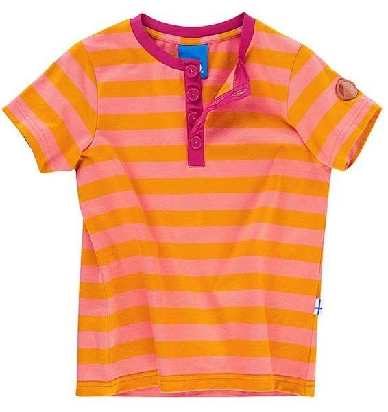 Finkid TIKKARI Gold/coral Mädchen T-Shirt Blockstreifen 3 Finkid TIKKARI Gold/coral Mädchen T-Shirt Blockstreifen
