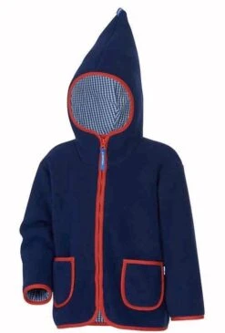 Finkid Tonttu Navy/red Fleecejacke / Zip-In Fleece Jacke Mit Kapuze