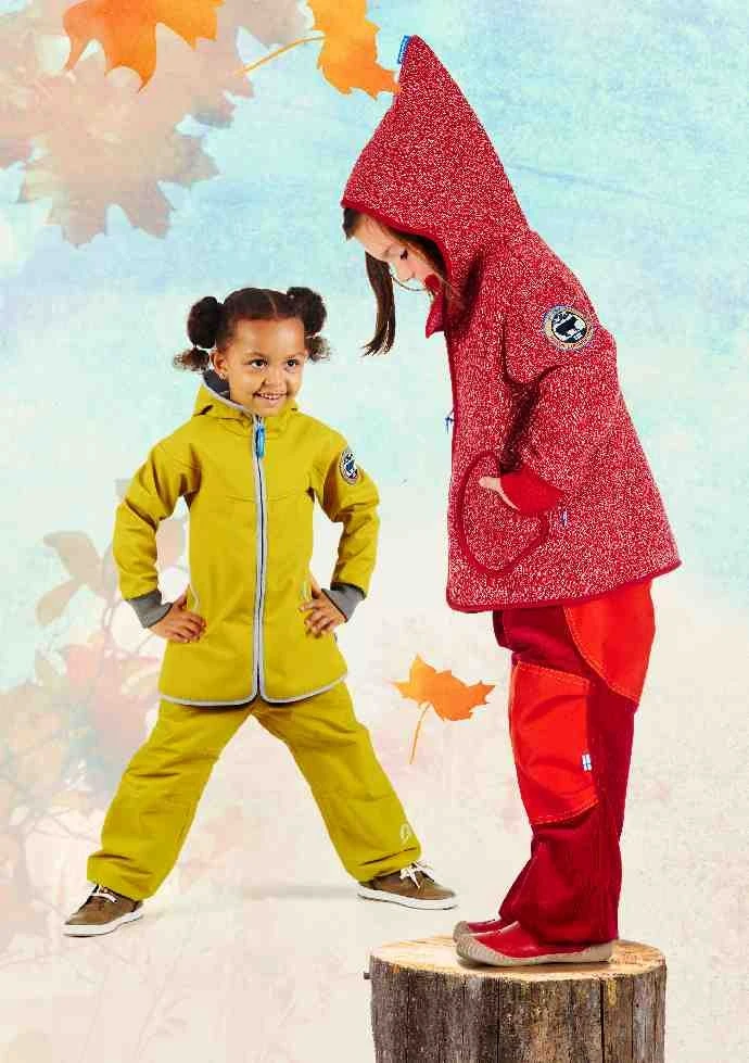 Finkid Tonttu Wind Rot Melliert Mädchen Strick Softshelljacke AGU 4 Finkid Tonttu Wind Rot Melliert Mädchen Strick Softshelljacke AGU – Bild 2