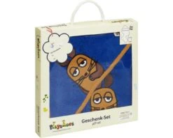 Playshoes Geschenkset DIE MAUS Blau Kapuzen Badetuch + Waschhandschuh Ökotex100 -Babybekleidungs Geschäft geschenkset maus sendung blau 1280x1280