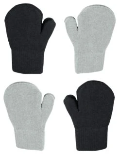 Celavi Kinder Fäustlinge 2er Pack Wollhandschuhe Magic Stretch