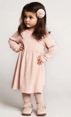 Creamie Mädchen Strickkleid Rosa Mit Kleinen Rüschen