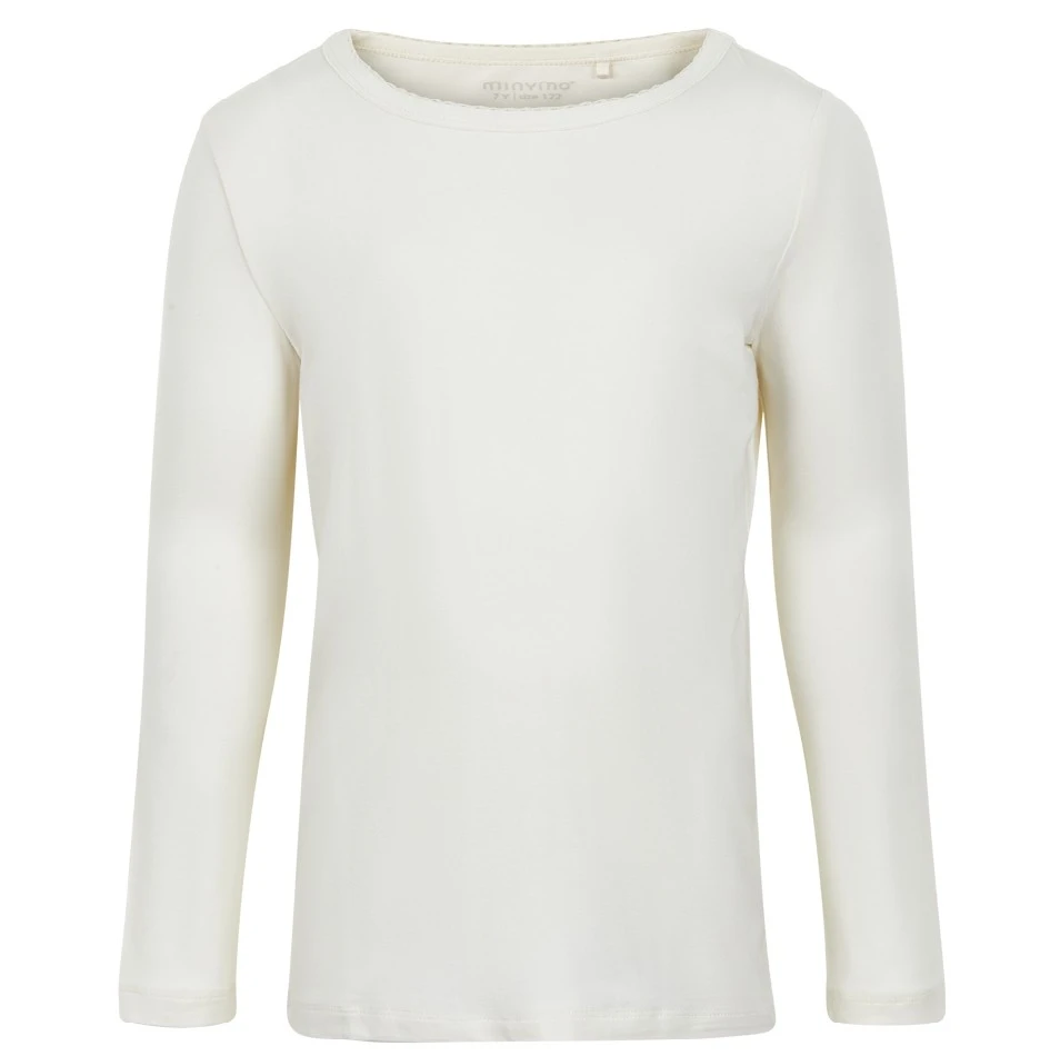 Minymo Mädchen Langarmshirt Cremeweiß Viskose Aus Bambus 3 Minymo Mädchen Langarmshirt Cremeweiß Viskose Aus Bambus