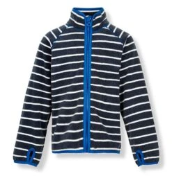 Minymo Fleecejacke Le86 Navy/weiß/nautic Geringelt