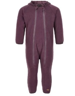 Minymo Mädchen Fleece-Overall Black Plum Violett