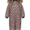 MINYMO Thermo Schneeanzug Blümchen Braun Mit Doppelzipper -Babybekleidungs Geschäft minymo skianzug blumchen braun 1280x1280