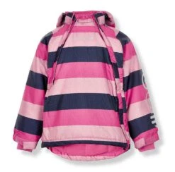 Minymo Mädchen Winterjacke Le93 Blockstreifen Pink/softrose Funktionsjacke