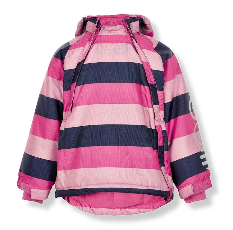 Minymo Mädchen Winterjacke Le93 Blockstreifen Pink/softrose Funktionsjacke 3 Minymo Mädchen Winterjacke Le93 Blockstreifen Pink/softrose Funktionsjacke
