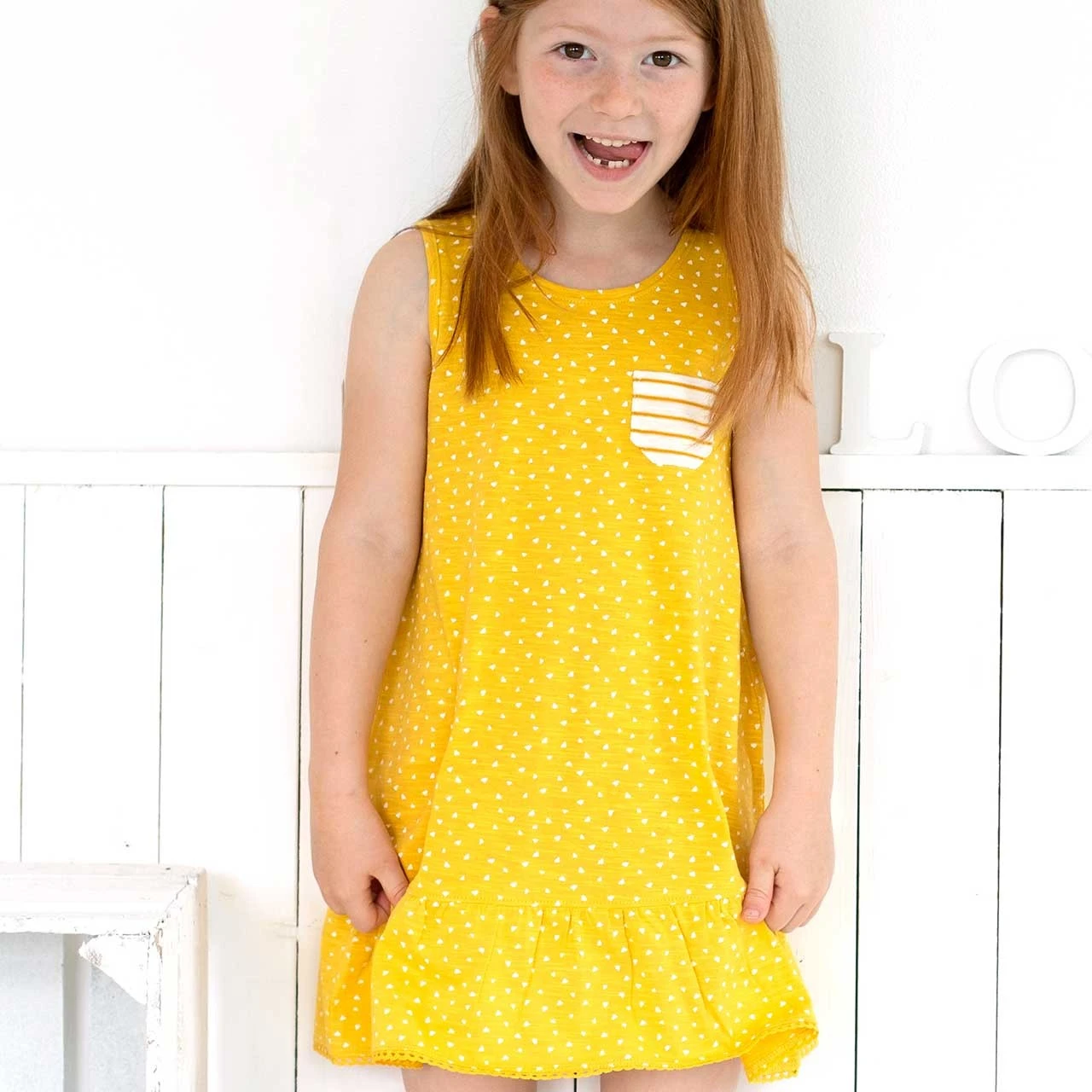 Mädchen Sommerkleid Trägerkleid Maisgelb Bio-Baumwolle 116 4 Mädchen Sommerkleid Trägerkleid Maisgelb Bio-Baumwolle 116 – Bild 2