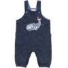 Baby Latzhose Sweathose WAL Jeansblau Melange Bio-Baumwolle