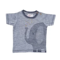 People Wear Organic T-Shirt Elefant Grau Melange Kurzarm