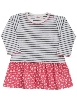 People Wear Organic Kleid Jerseykleid Gestreift Langarm