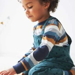 People Wear Organic Langarmshirt Blockstreifen Blau/nougat -Babybekleidungs Geschäft people wear shirt langarm patches petrol ringel 1280x1280