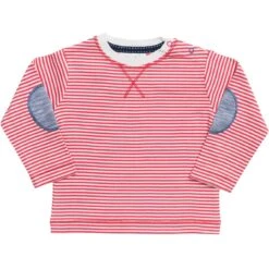 Langarmshirt Rot Ringelstreifen Biobaumwolle
