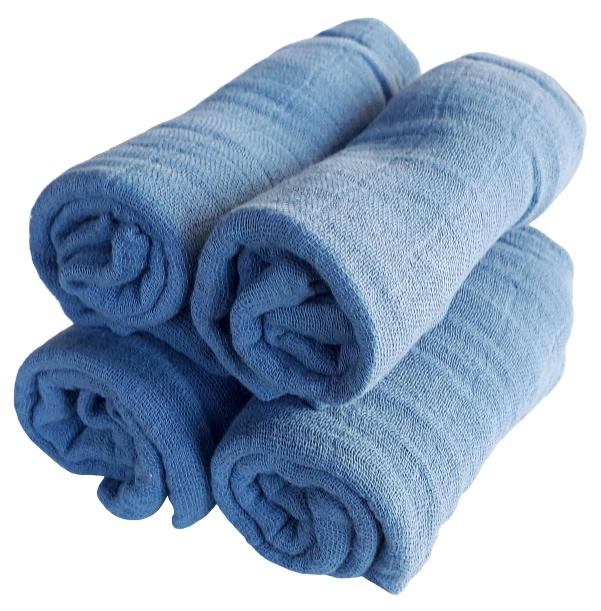 Pippi Babywear Mulltücher 4er Pack Mittelblau Organic Baumwolle 3 Pippi Babywear Mulltücher 4er Pack Mittelblau Organic Baumwolle