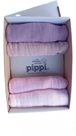 Pippi Babywear Mulltücher 4er Pack Girls Rosa Farbtöne Organic Baumwolle -Babybekleidungs Geschäft pippi mulltucher girls rosa mix 1280x1280