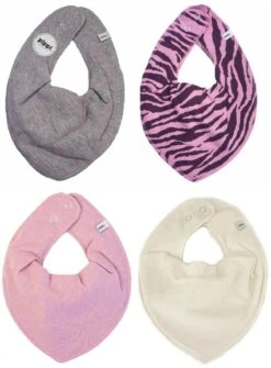 Pippi Halstücher 4er Pack Rosa Zebra & Dots