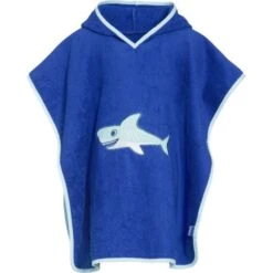 Playshoes Kinder Badeponcho Hai Blau Frottee Badeumhang Ökotex100