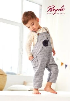 People Wear Organic Latzhose Geringelt Blau Elefant Sweat-Pants -Babybekleidungs Geschäft pwo baby f22 3 1280x1280