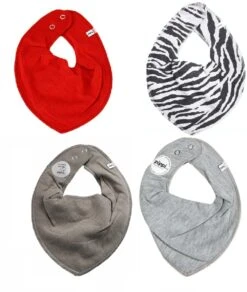 Pippi Halstücher 4er Pack Zebra Mix
